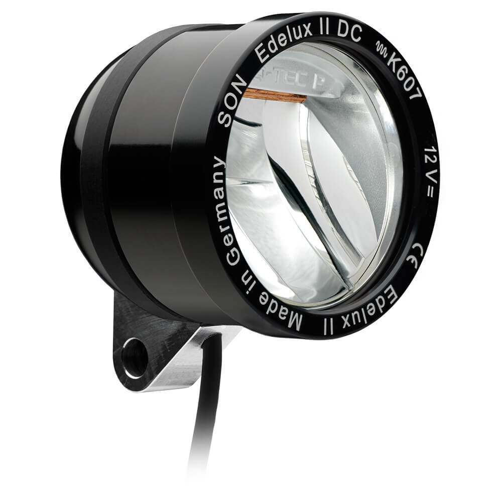Edelux II DC, 140 cm cable, for 12 Volts, w/o switch, w/o rear light output, black anodized